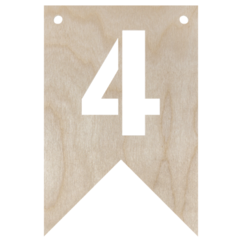 DREWNIANY PROPORCZYK GIRLANDA DO POKOJU DZIECKA CYFERKA DO POWIESZENIA 4