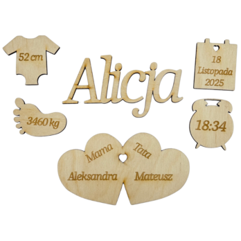 METRYCZKA DLA DZIECKA PERSONALIZOWANA ELEMENTY ZESTAW DO METRYCZKI