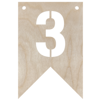 DREWNIANY PROPORCZYK GIRLANDA DO POKOJU DZIECKA CYFERKA DO POWIESZENIA 3