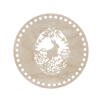 BAZA DO KOSZYKA DNO SPÓD DREWNIANY DO MAKRAMY KOŁO ZAJĄC JAJKO 20 CM