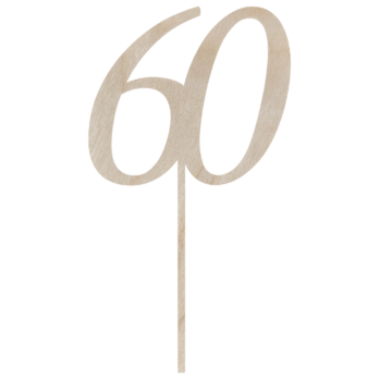 TOPPER NA TORT 60 SZEŚĆDZIESIĄTKA JUBILEUSZ URODZINY DO KWIATÓW TOPER