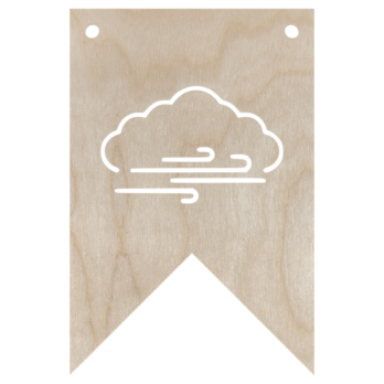 DREWNIANY PROPORCZYK GIRLANDA DO POKOJU DZIECKA DO POWIESZENIA CHMURA WIATR