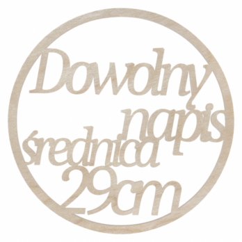 OBRĘCZ DEKORACJA 29 CM DOWOLNY NAPIS IMIĘ PERSONALIZOWANE 5 SŁÓW