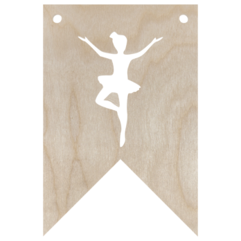 DREWNIANY PROPORCZYK GIRLANDA DO POKOJU DZIECKA DO POWIESZENIA BALETNICA