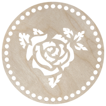 BAZA DO KOSZYKA DNO SPÓD DREWNIANY DO MAKRAMY KOŁO ROŻA 15 CM