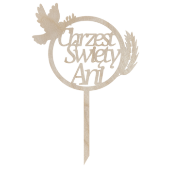 TOPPER NA TORT NA CHRZEST ŚWIĘTY GOŁĄBEK DEKORACJA TOPER IMIĘ DOWOLNY NAPIS
