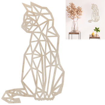 DEKORACJA ŚCIENNA DREWNIANA KOT KOTEK NA ŚCIANĘ OBRAZ AŻUR DEKOR