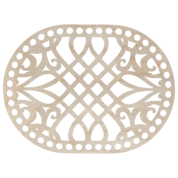 BAZA DO KOSZYKA DNO SPÓD DREWNIANY DO MAKRAMY OWAL AŻUR 15X20 CM