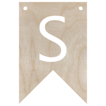 DREWNIANY PROPORCZYK GIRLANDA DO POKOJU DZIECKA LITERKA DO POWIESZENIA S