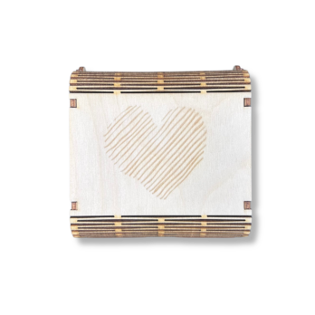 DREWNIANE PUDEŁKO SERCE GRAWER UPOMINEK NA PREZENT NA BIŻUTERIĘ OZDOBA