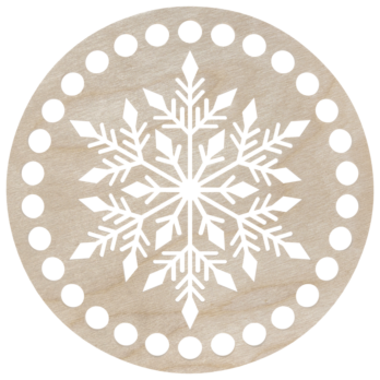 BAZA DO KOSZYKA DNO SPÓD DREWNIANY DO MAKRAMY KOŁO ŚNIEZYNKA 15 CM