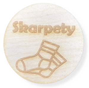 DREWNIANE PLAKIETKI TABLICZKI NA SZUFLADY ORGANIZERY POJEMNIKI SKARPETKI