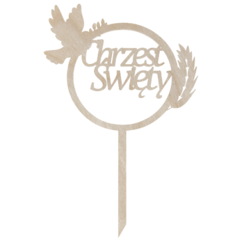 TOPPER NA TORT CHRZEST ŚWIĘTY GOLĄB GAŁĄZKA DEKORACJA DO KWIATÓW TOPER