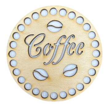 DREWNIANA PODKŁADKA POD KUBEK FILIŻANKĘ SZKLANKĘ ZE SKLEJKI COFFEE ZIARNA