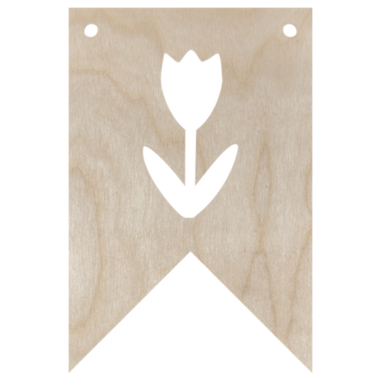 DREWNIANY PROPORCZYK GIRLANDA DO POKOJU DZIECKA DO POWIESZENIA TULIPAN