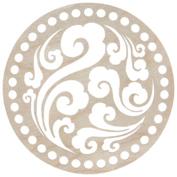 BAZA DO KOSZYKA DNO SPÓD DREWNIANY DO MAKRAMY KOŁO WIATR 18 CM