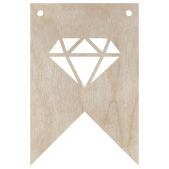 DREWNIANY PROPORCZYK GIRLANDA DO POKOJU DZIECKA DO POWIESZENIA DIAMENT