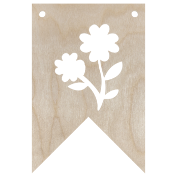 DREWNIANY PROPORCZYK GIRLANDA DO POKOJU DZIECKA DO POWIESZENIA KWIATKI