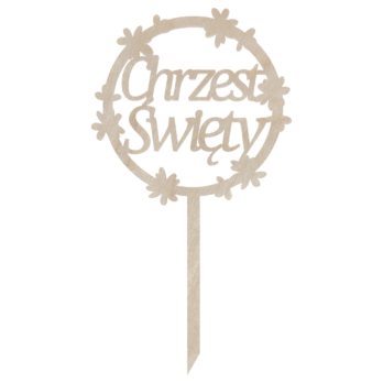 TOPPER NA TORT CHRZEST ŚWIĘTY KWIATKI DEKORACJA DO KWIATÓW TOPER