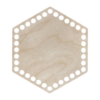 BAZA DO KOSZYKA DNO SPÓD DREWNIANY DO MAKRAMY SZEŚCIOKĄT 17X17 CM