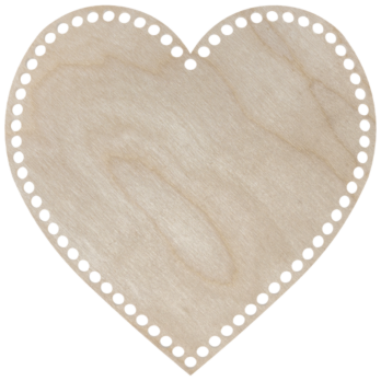 BAZA DO KOSZYKA DNO SPÓD DREWNIANY DO MAKRAMY SZYDEŁKOWANIA SERCE 30X30 CM