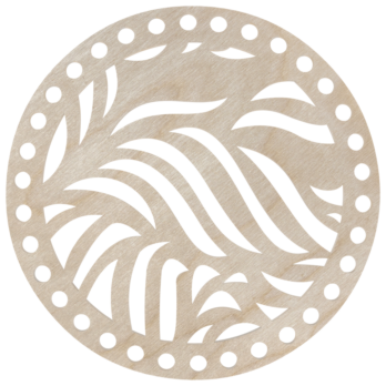 BAZA DO KOSZYKA DNO SPÓD DREWNIANY DO MAKRAMY KOŁO FALE 15 CM