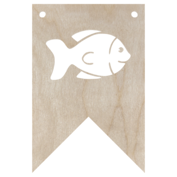 DREWNIANY PROPORCZYK GIRLANDA DO POKOJU DZIECKA DO POWIESZENIA RYBA