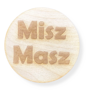 DREWNIANE PLAKIETKI TABLICZKI NA SZUFLADY ORGANIZERY POJEMNIKI MISZ MASZ