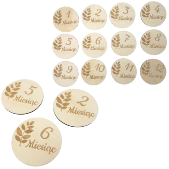 TABLICZKI KARTY DO ZDJĘĆ Z MIESIĄCAMI PIERWSZY ROK ŻYCIA DREWNIANE DO SESJI