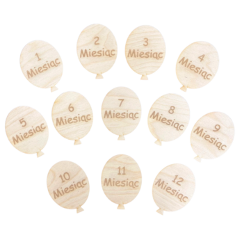TABLICZKI KARTY DO ZDJĘĆ Z MIESIĄCAMI PIERWSZY ROK ŻYCIA DREWNIANE DO SESJI