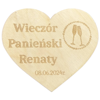 PODZIĘKOWANIE PAMIĄTKA MAGNES WIECZÓR PANIEŃSKI DLA GOŚCI DOWOLNY GRAWER