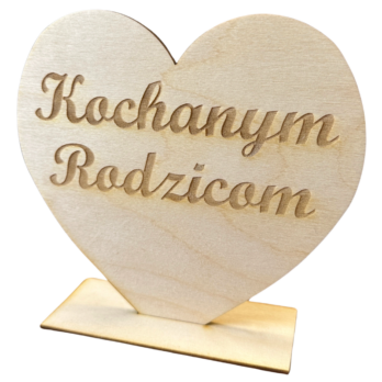 SERCE NA PODSTAWCE DREWNIANE SERDUSZKO 15 CM DEKORACJA DOWOLNY NAPIS GRAWER