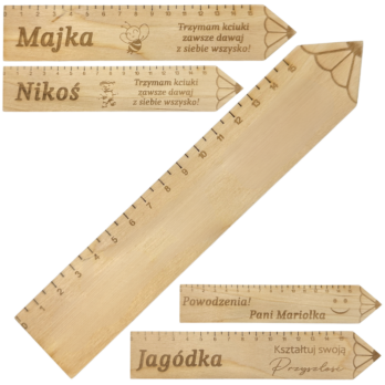 LINIJKA ZAKOŃCZENIE ROKU SZKOLNEGO IMIĘ DOWOLNY NAPIS GRAWER PREZENT