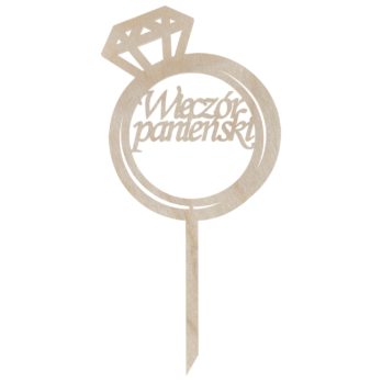 TOPPER WIECZÓR PANIEŃSKI NA TORT DO KWIATÓW DEKORACJA PIERŚCIONEK DIAMENT