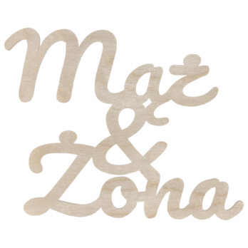 DREWNIANY NAPIS MĄŻ ŻONA DECOUPAGE DEKORACJA DEKOR ŚLUB WESELE ROCZNICA