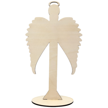 DREWNIANY ANIOŁ SKRZYDŁA NA PODSTAWCE ANIOŁEK SKRZYDEŁKA DEKORACJA MAKRAMA