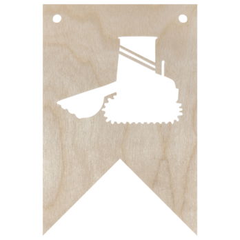 DREWNIANY PROPORCZYK GIRLANDA DO POKOJU DZIECKA DO POWIESZENIA KOPARKA