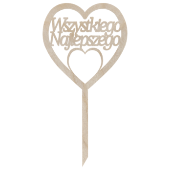 TOPPER WSZYTSKIEGO NAJLEPSZEGO SERCE NA URODZINY TORT DO KWIATÓW DEKORACJA