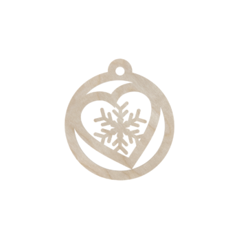 DREWNIANA BOMBKA ŚNIEŻYNKA SERCE NA CHOINKĘ OZDOBY ŚWIĄTECZNE BOŻE NARODZENIE DECOR