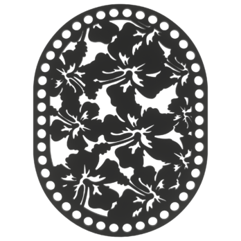 CZARNA BAZA DO KOSZYKA DNO SPÓD PŁYTA HDF DO MAKRAMY KWIATY OWAL 15X20CM