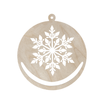 DREWNIANA BOMBKA ŚNIEŻYNKA NA CHOINKĘ OZDOBY ŚWIĄTECZNE BOŻE NARODZENIE DECOR