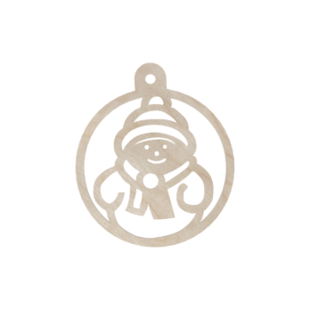 DREWNIANA BOMBKA BAŁWANEK NA CHOINKĘ OZDOBY ŚWIĄTECZNE BOŻE NARODZENIE DECOR