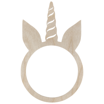 DREWNIANA OBRĘCZ JEDNOROŻEC RÓG 25 CM BAZA MAKRAMA ŁAPACZ SNÓW