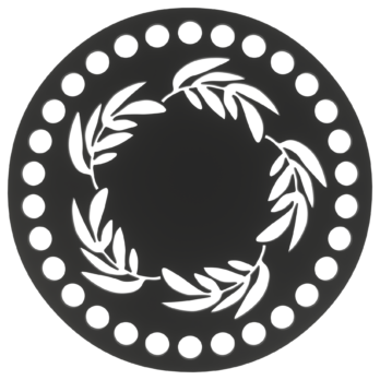 CZARNA BAZA DO KOSZYKA DNO SPÓD PŁYTA HDF MAKRAMA WIANEK LIŚCIE KOŁO 15 CM