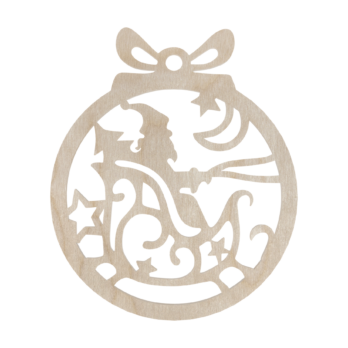 DREWNIANA BOMBKA KOKARDKA SANIE NA CHOINKĘ OZDOBY ŚWIĄTECZNE BOŻE NARODZENIE DECOR