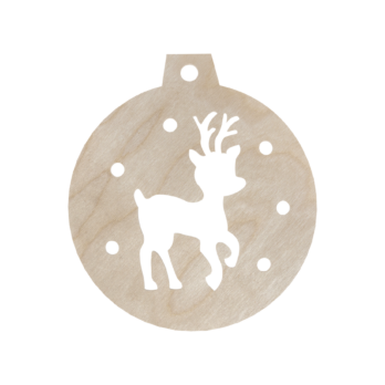 DREWNIANA BOMBKA RENIFER NA CHOINKĘ OZDOBY ŚWIĄTECZNE BOŻE NARODZENIE DECOR
