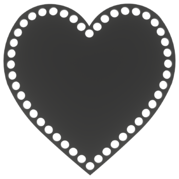 CZARNA BAZA DO KOSZYKA DNO SPÓD PŁYTA HDF DO MAKRAMY SZYDEŁKA SERCE 20CM