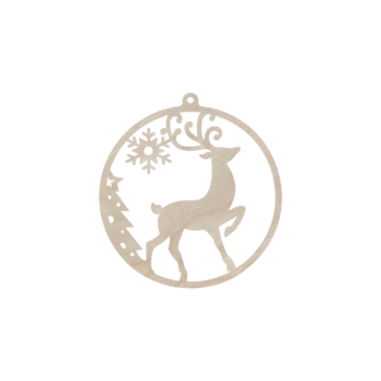 DREWNIANA BOMBKA RENIFER NA CHOINKĘ OZDOBY ŚWIĄTECZNE BOŻE NARODZENIE DECOR