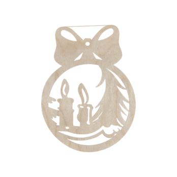 DREWNIANA BOMBKA KOKARDA ŚWIECZKI NA CHOINKĘ OZDOBY ŚWIĄTECZNE BOŻE NARODZENIE DECOR