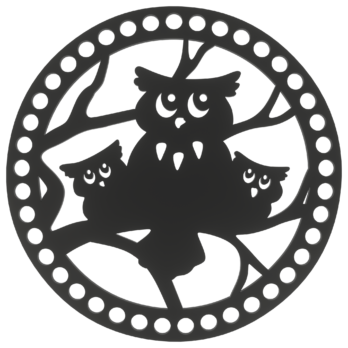 CZARNA BAZA DO KOSZYKA DNO SPÓD PŁYTA HDF DO MAKRAMY SOWA GAŁĄŹ KOŁO 18CM